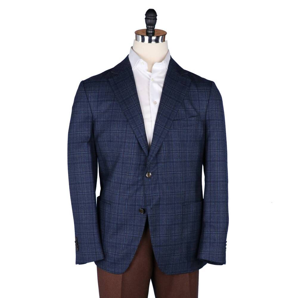 NEW JACKET REQUIRED men's zephyr unconstructed sportcoat in blue and brown check